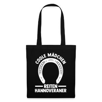 Pferd Reitsport Reiten Pferdesport Hannoveraner - Stoffbeutel - Schwarz - Vorne