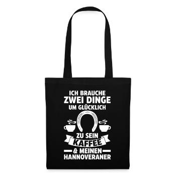 Pferd Reitsport Reiten Pferdesport Kaffee Hannover - Stoffbeutel - Schwarz - Vorne