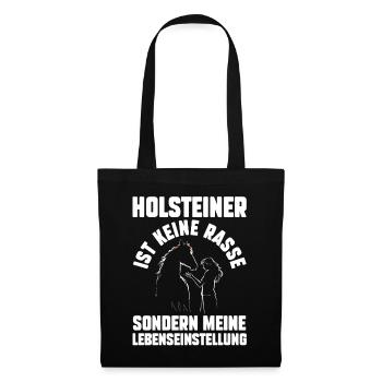 Pferd Reitsport Reiten Pferdesport Holsteiner - Stoffbeutel - Schwarz - Vorne