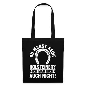 Pferd Reitsport Reiten Pferdesport Holsteiner - Stoffbeutel - Schwarz - Vorne