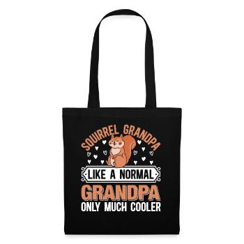 Grandpa Squirrel Lover Cute Squirrel Grandpa Squir - Stoffbeutel - Schwarz - Vorne