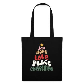 Joyeux Noël groovy rétro Love Peace Christmas - Sac en tissu - noir - Devant
