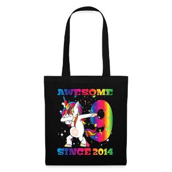 Awesome Since 2014 9. Geburtstag Dabbing Unicorn - Stoffbeutel - Schwarz - Vorne