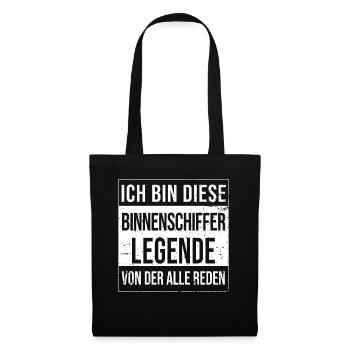 Schiffe Geburtstag geboren Legende Binnenschiffer - Stoffbeutel - Schwarz - Vorne