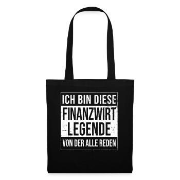 Finanzamt Geburtstag geboren Legende Finanzwirt - Stoffbeutel - Schwarz - Vorne