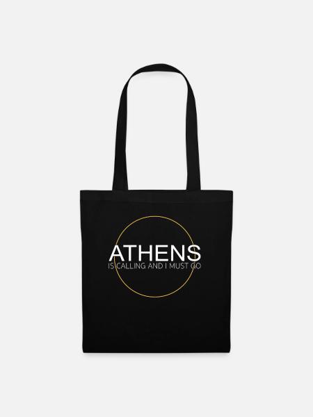 Athen Spruch - Stoffbeutel - Schwarz