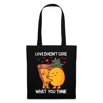 L’amour ne se soucie pas de ce que vous pensez Pizza Hawaii - Sac en tissu - noir - Devant