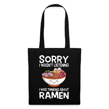 Kawaii Anime Japonais Coréen Ramen Noodle Soup - Sac en tissu - noir - Devant