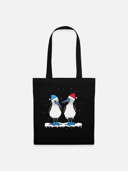 Blaufusstölpel Weihnachten - Stoffbeutel - Schwarz