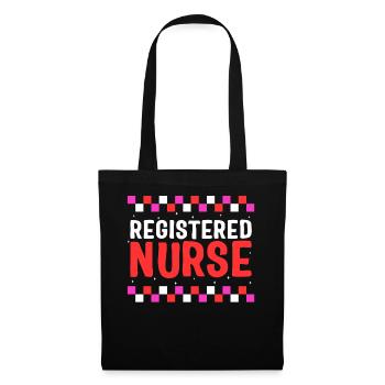Nurse Shirt, Registered Nurse Tee, Health Care - Tote Bag - black - Front