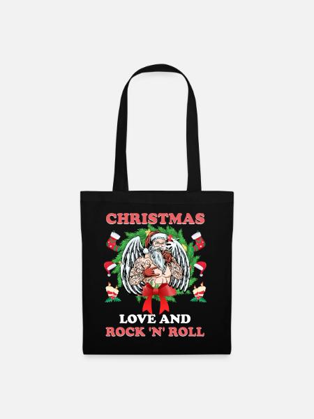 Heavy Hard Metal Weihnachten, Liebe Rock 'n' Roll - Stoffbeutel - Schwarz