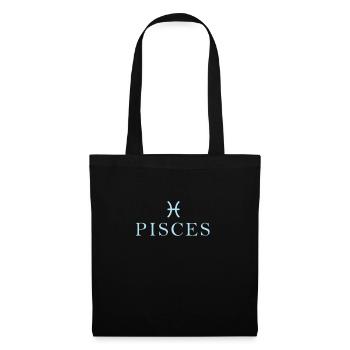 Signe du zodiaque Constellation Poissons Poissons - Sac en tissu - noir - Devant