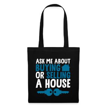Posez-moi des questions sur l’achat ou la vente d’une maison 2 - Sac en tissu - noir - Devant