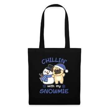 Carlin Chillin avec mon bonhomme de neige - Sac en tissu - noir - Devant