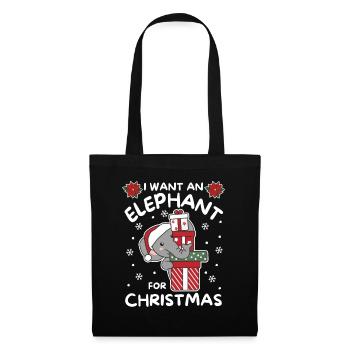 I want an elephant for Christmas cute elephants - Tote Bag - black - Front