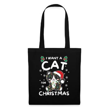 I want a cat for Christmas cute cats - Tote Bag - black - Front
