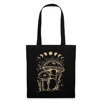 Champignons Boho & Minimalisme Goblincore Esthétique - Sac en tissu - noir - Devant