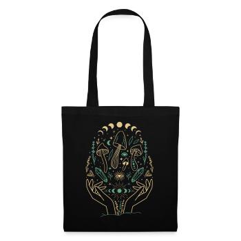 Champignons Boho & Minimalisme Goblincore Esthétique - Sac en tissu - noir - Devant