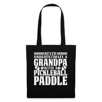 Never Underestimate A Grandpa With A Pickleball - Stoffbeutel - Schwarz - Vorne