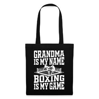 Boxing Grandma is my Name Boxing is my Game - Boxi - Stoffbeutel - Schwarz - Vorne