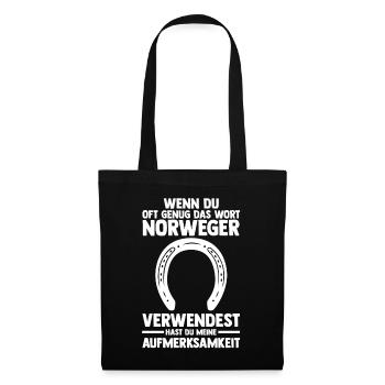 Pferd Reitsport Reiten Pferdesport Norweger - Stoffbeutel - Schwarz - Vorne