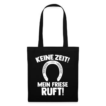 Pferd Reitsport Reiten Pferdesport Friese - Stoffbeutel - Schwarz - Vorne