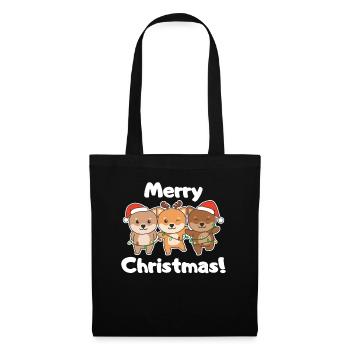 Shiba Inu Joyeux Noël Noël Chiens mignons - Sac en tissu - noir - Devant