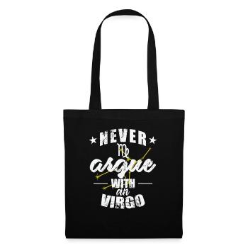 Signe du zodiaque Ne jamais se disputer avec une Vierge - Sac en tissu - noir - Devant