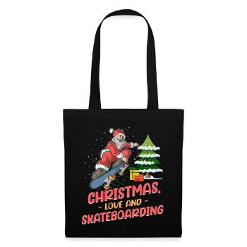 Skater Skatebaord Outfit Christmas Love - Tote Bag - black - Front