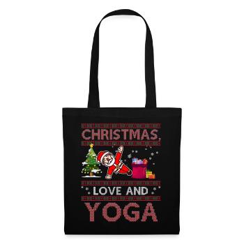 Yogini Yoga Meditation Weihnachten, Liebe und Yoga - Stoffbeutel - Schwarz - Vorne