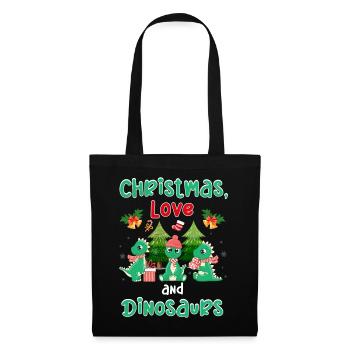 Dino Boy Boy Children Christmas Love Dinosaurs - Tote Bag - black - Front