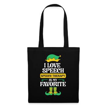 Speech Therapy Elf Christmas School Therapist SLP - Tote Bag - black - Front