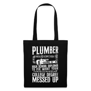 Plombier Plombier Plombier Vintage Plombier - Sac en tissu - noir - Devant
