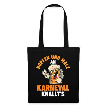 Karnevalskostüm Karnevalist Fasching Bier Karneval - Stoffbeutel - Schwarz - Vorne