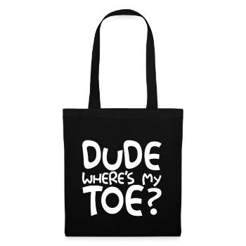 Mec où est mon orteil - Sac en tissu - noir - Devant