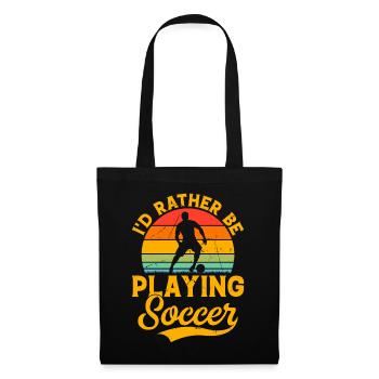 Amoureux du football - Je préfère jouer au football - Sac en tissu - noir - Devant