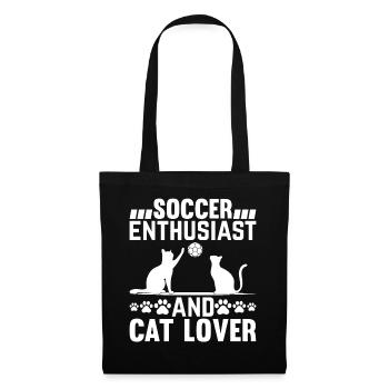Soccer Enthusiast And Cat Lover - Soccer Player - Tote Bag - black - Front