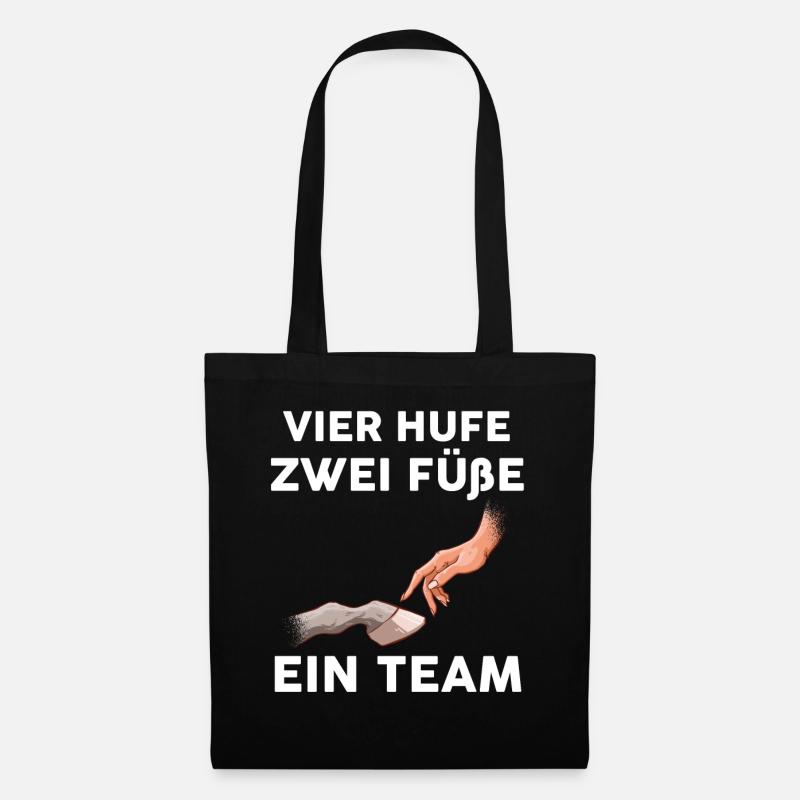 Reiten Reiter Pferd Pferde - Stoffbeutel - Schwarz