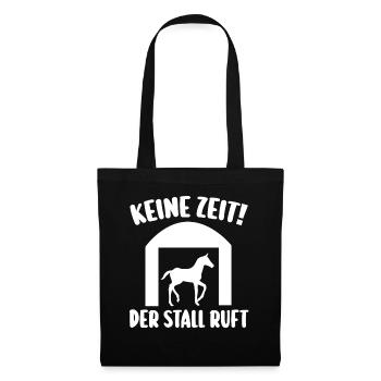 Reiten Reiter Pferd Pferde - Stoffbeutel - Schwarz - Vorne