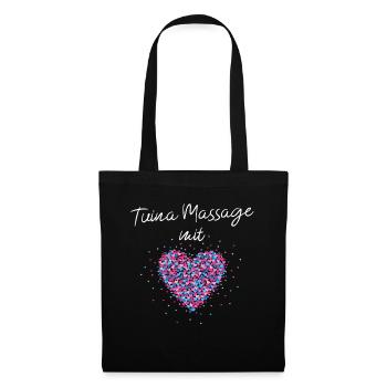 Tuina Massage mit Herz Masseurin Fussmassage - Stoffbeutel - Schwarz - Vorne
