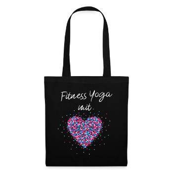 Fitness Yoga mit Herz Yogalehrerin Fitnessstudio - Stoffbeutel - Schwarz - Vorne