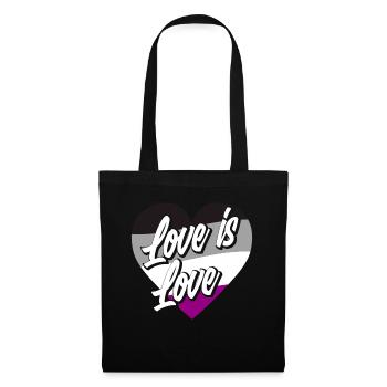 Asexuell Flagge Stolz Liebe - Stoffbeutel - Schwarz - Vorne