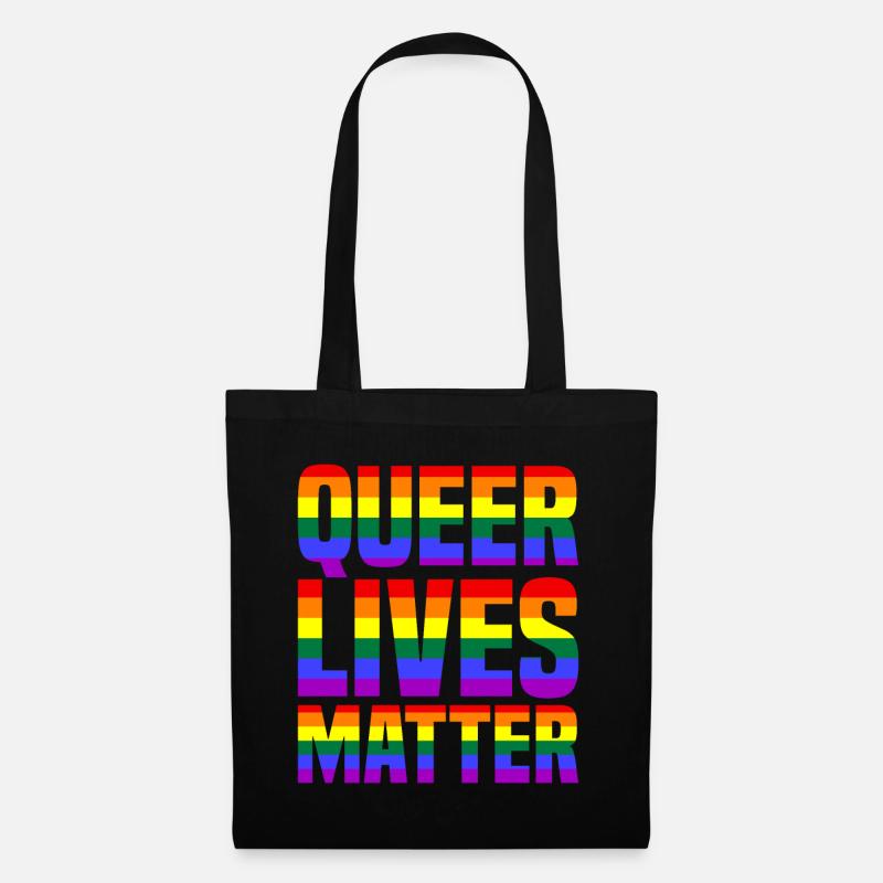 Queer Lives Matter Regenbogen - Stoffbeutel - Schwarz