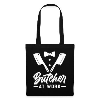 Butcher At Work - Stoffbeutel - Schwarz - Vorne