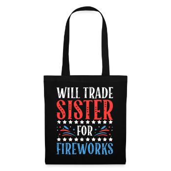 Wird Schwester Für Feuerwerk 4. Juli Feminist - Stoffbeutel - Schwarz - Vorne