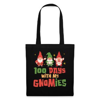 100 jours avec mes gnomes Noël elfe Noël - Sac en tissu - noir - Devant
