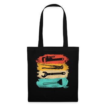 Plumbing Plumber Tools Pipe Wrench - Tote Bag - black - Front