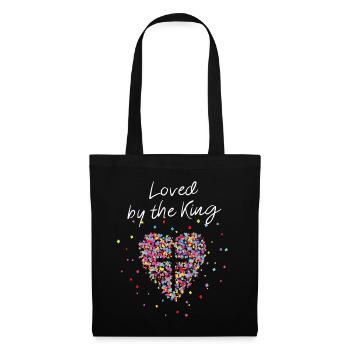 Loved by the King Christlich Glaube Gott Jesus - Stoffbeutel - Schwarz - Vorne