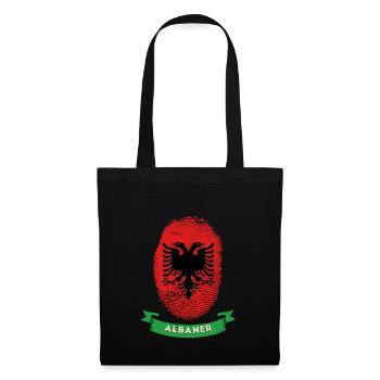 Fingerabdruck Albaner DNA Flagge - Stoffbeutel - Schwarz - Vorne
