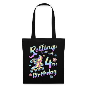Rolling Into My 4th Birthday Roller Skater Inline - Tote Bag - black - Front